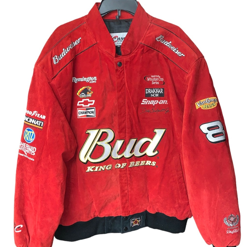 Budweiser Leather Jacket - Used Men | Color: Red | Size: XXL